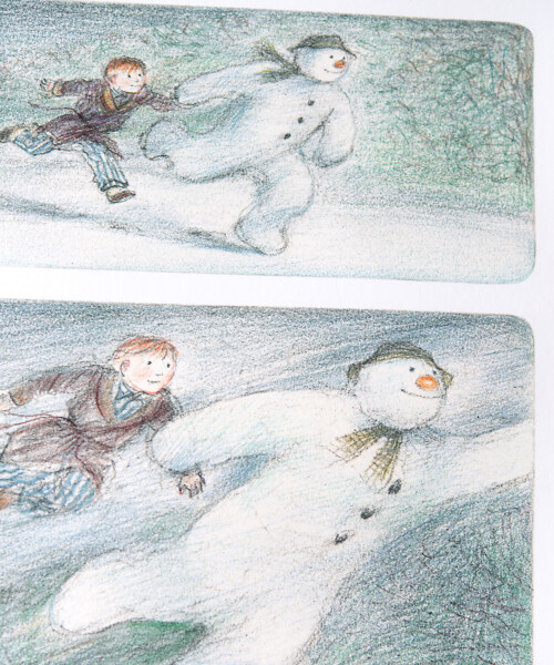 The Boy and The Snowman leave the ground and begin to fly