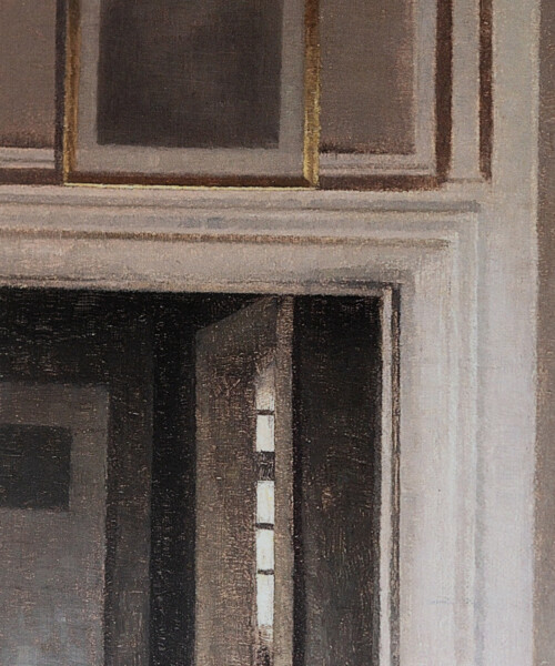 Interior. Woman at the open door – ヴィルヘルム・ハマスホイ